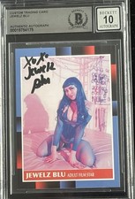 Jewelz Blu Signed Trading Card Beckett BAS Encapsulated Autograph Grade 10 COA