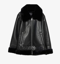Stradivarius Doubleface Lederjacke - Black XS