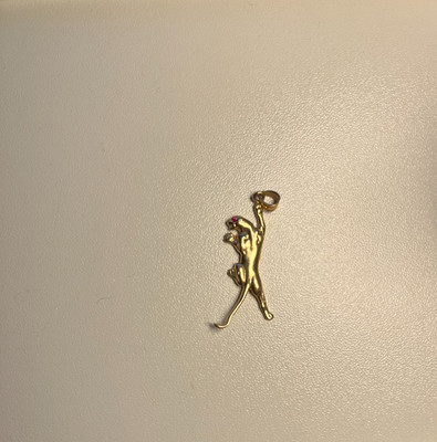 Supreme 14K Gold Panther Necklace Pendant with Ruby Eye | eBay