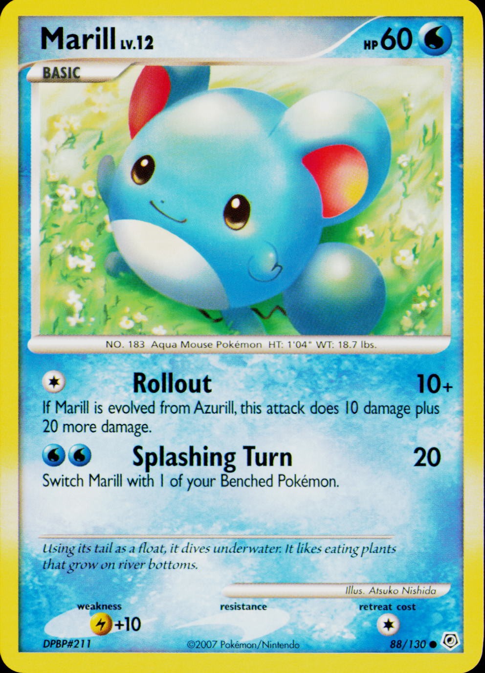 Marill 88/130 C Diamond & Pearl Pokemon LP