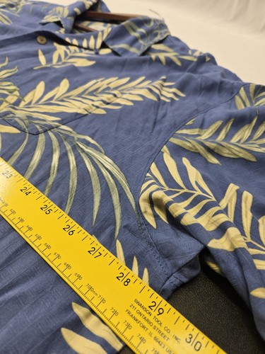 Tommy Bahama Men's Blue Sz 2XL 100% Silk Aloha Hawaiian Shirt Button Up - Picture 6 of 8