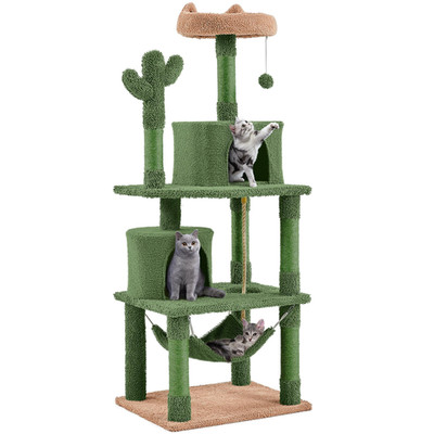 Yaheetech Cactus Cat Tree For Indoor Cats 62In Cat Tower Scratching Posts