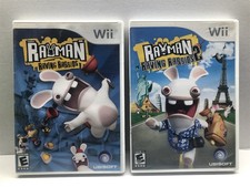 Rayman Raving Rabbids Lot: 1 & 2 (Nintendo Wii 2007) Complete Tested