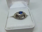 men's 10k w.g. blue iolite & diamond ring size 9.5