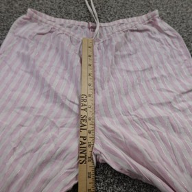 Victoria Secret Pajama Set Womens M Pink White Button Up Shirt Top Bottoms Pants