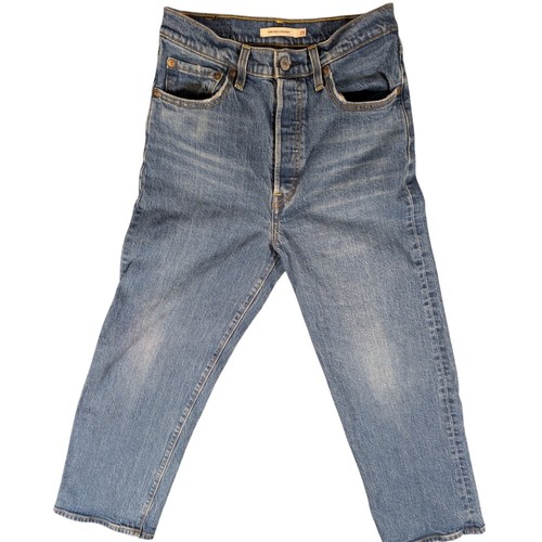 Levi's Womens Ribcage Straight Ankle Blue Denim Jeans Size 28