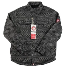 Canada Weather Gear Mens Shirt Jacket XL Insulated Sherpa Lined Coat Black Gray