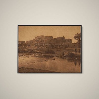 Edward S Curtis - North Pueblo at Taos - Art Print on Paper or Canvas