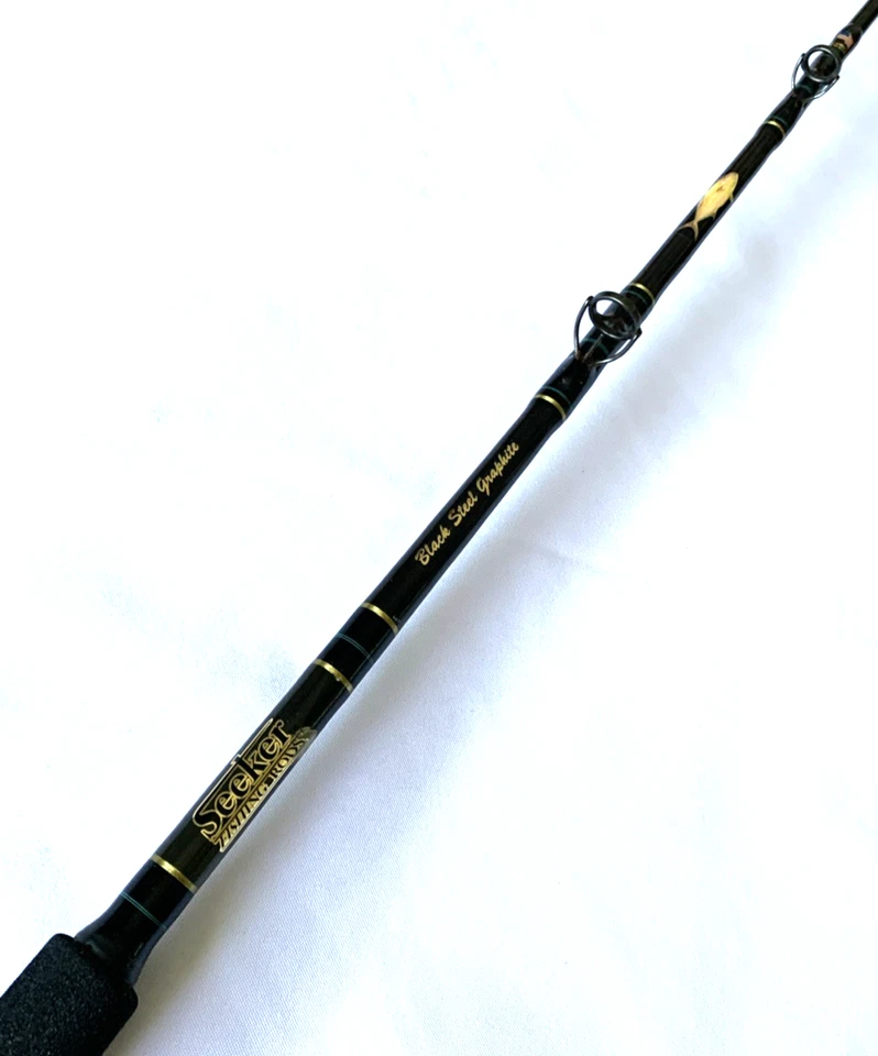 Caña de pescar convencional Seeker G6460-6’ acero negro grafito 25(30)40 lb 6 pies EE. UU. Foto 2 de 4