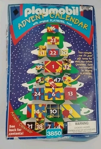 1997 PLAYMOBIL 3850 Advent Calendar New Sealed Santa Claus Sleigh Tree Christmas