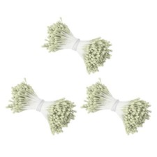 2mm Double Head Flower Stamen 1080 Pcs Artificial Floral Stamens, Light Green