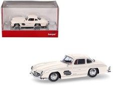 Mercedes-Benz 300 SL Gullwing White with Red Interior 1/87 (HO) Plastic Model...