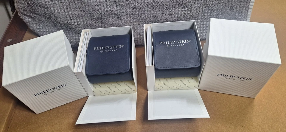 Reloj Philip Stein Teslar Quantum Technology Dual Time correa negra para él y para él x2 Foto 2 de 4