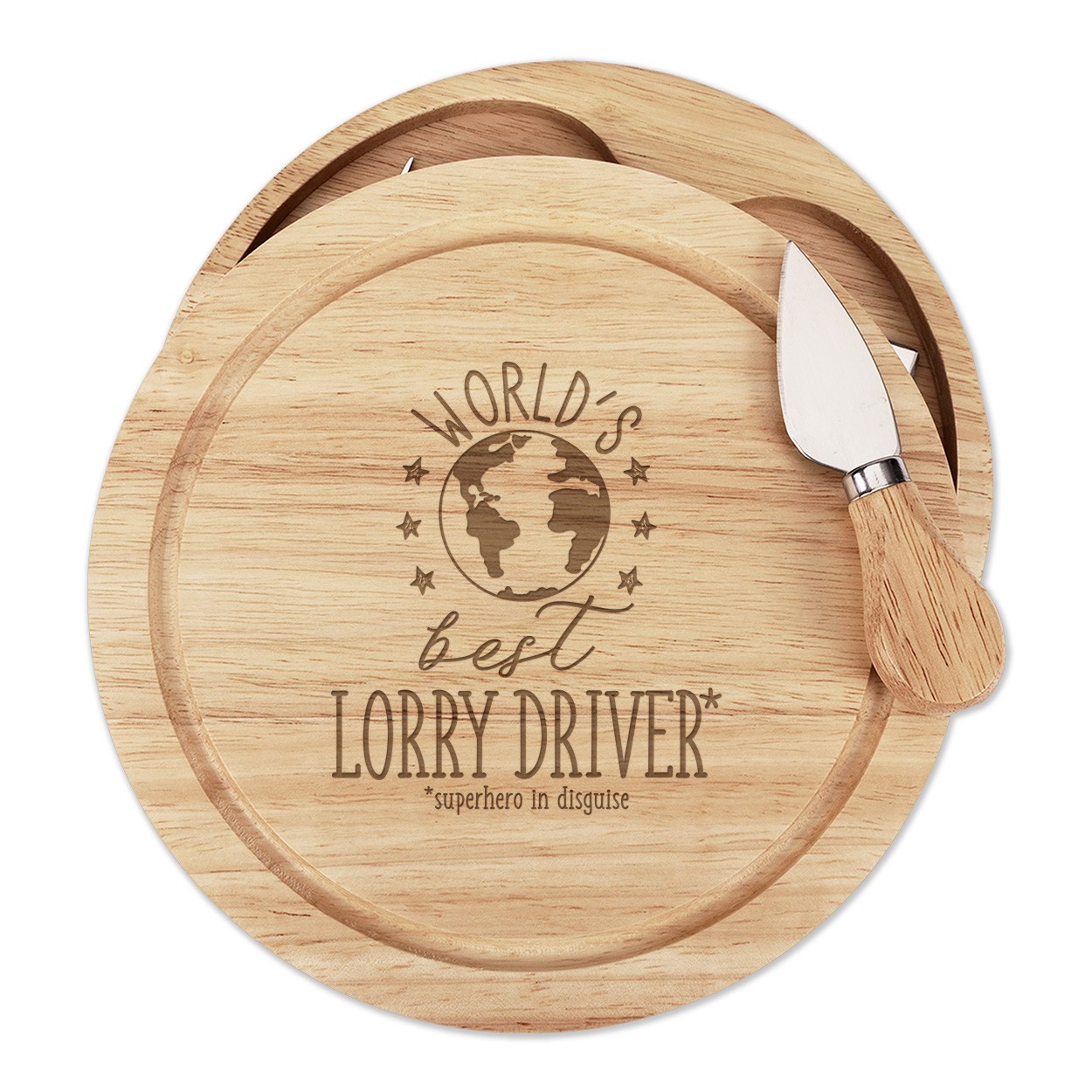 World's Best Lorry Driver Cheese Board Knife Set