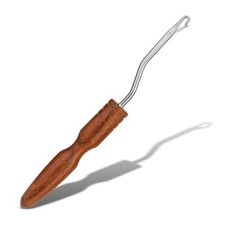 Wooden Bent Latch Hook Tool Large Crochet Needle for Rug Hair Braids DIY