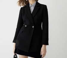 J. Crew Italian Double Layer Wool Evening Blazer Black Size 6