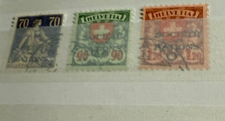 1924 / 1937.  Schweiz Völkerbund (SDN)  21 - 23  x. gestempelt