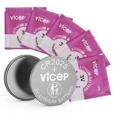 ViCep 5-Pack CR2025 Battery CR 2025 3V Lithium Batteries Compatible CR2025-5