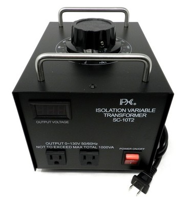 New Design Variable Transformer SC-10T2, Twin Output 0-130V @ 1000VA,