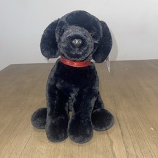 FAO Schwarz Dog Black Lab Retriever 10" Soft Cuddly Toy Stuffed Animal EUC