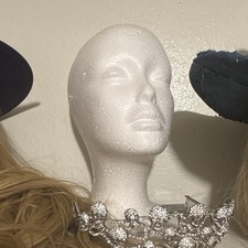 Styrofoam White Foam Mannequin Women s Head Display For Wigs, Hats Etc