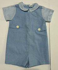 Vintage 1980's Dressy Short Romper Infant Boys 24 Months Made in the USA