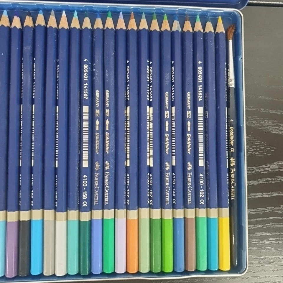 Vintage Faber- Castell Goldfaber Aquarelle 36 Farbstifte in Metalletui - Bild 4 von 4