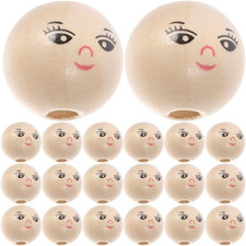 50 Pcs Wooden Round Beads Natural Wood Loose 1.40X1.40X1.40CM, Light Yellow