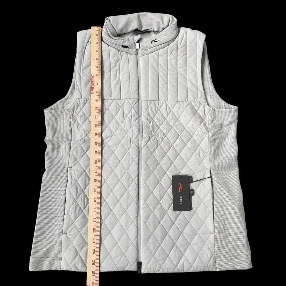 KJUS Mens Pike Quilted Full Zip Insulated Vest Light Grey Size Large $349 - Image 3 of 4
