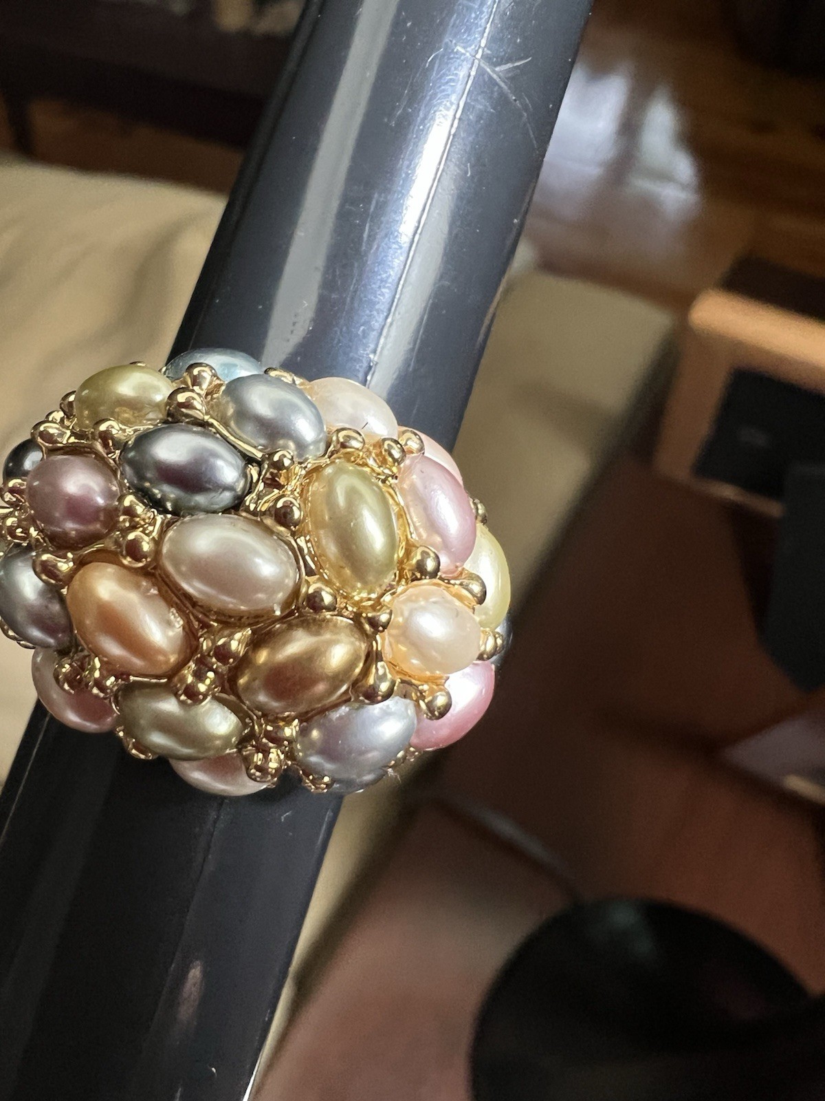 Kenneth Jay Lane Ring, Signed, Size 11, Gold Tone… - image 7