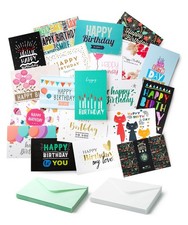 Assorted Color Birthday Cards, 20 Pack, 4 x 6 Inches, Blank Inside