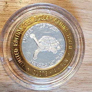 Desert Tortoise $10 Silver Strike 2007 Las Vegas Casino Token Original Capsule