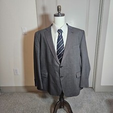 Stafford 50R Wool Blend Sport Coat Suit Blazer Jacket Men Textured Gray