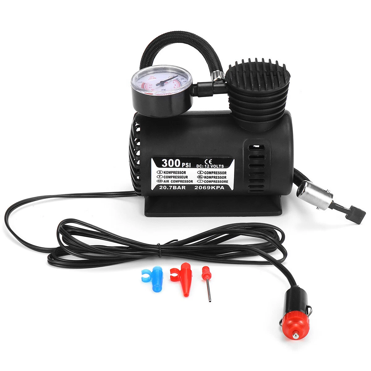 300PSI Portable Mini Air Compressor Auto Car Electric Tire Air Inflator Pump