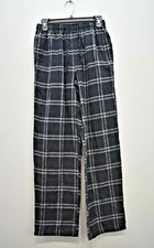 Plaid Men Flat Front Straight Leg Elastic Drawstring Waist Cotton Pajama Pants S