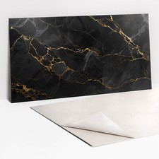 Peel & Stick Vinyl Kitchen Wall Covering Panel Floor Dark marble and gold 100x50