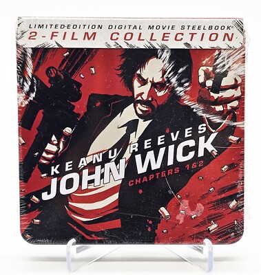 John Wick 1 & 2 Mini Steelbook Digital Movie Gamestop Exclusive New Sealed