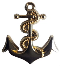 Pack of 3 Gold Anchor Motorcycle Hat Cap Lapel Pin 