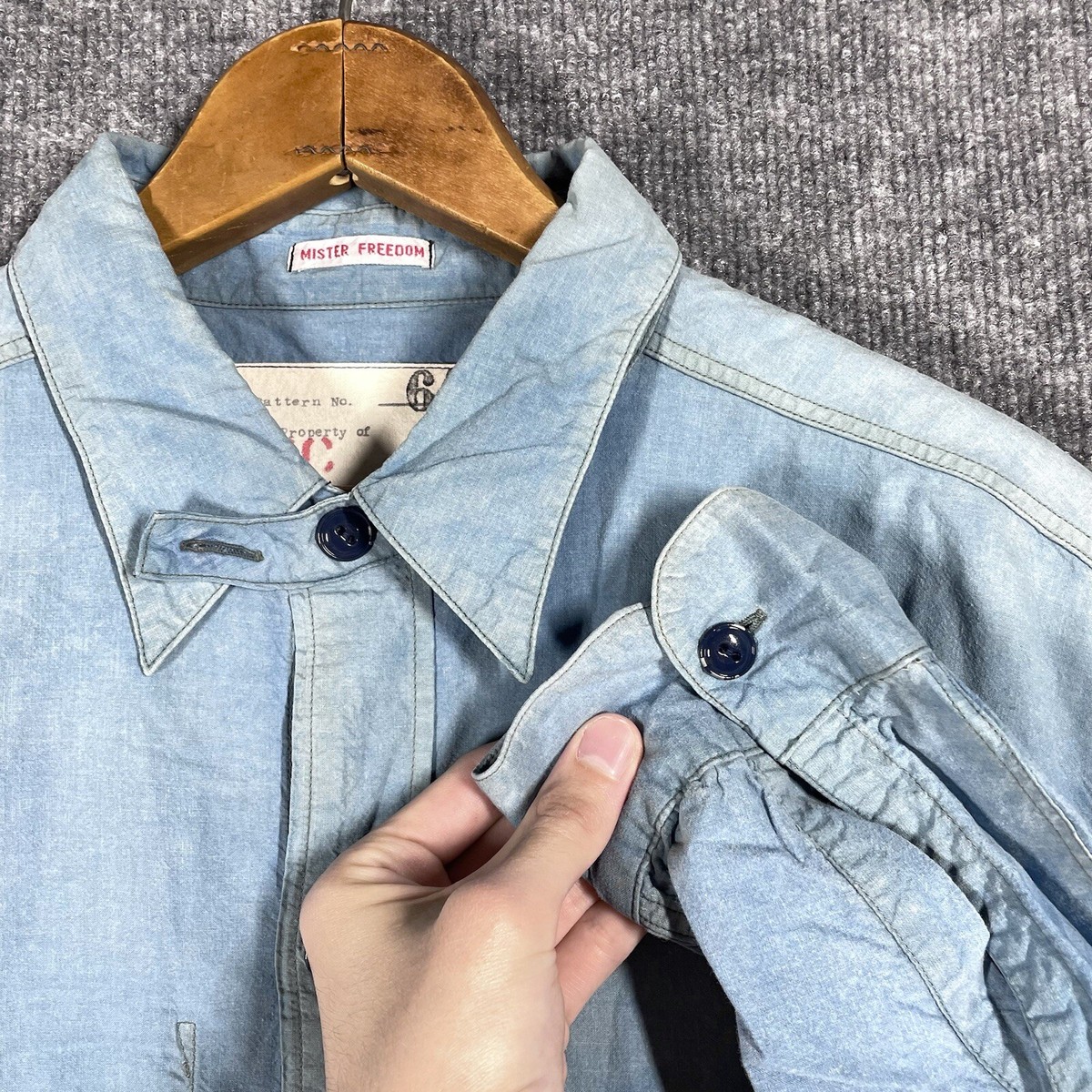 VINTAGE Mister Freedom Sugar Cane Chambray Shirt XL MFSC 645 TYPE