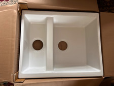 Ceramic Sink White 1 & 1/2 Bowl New but has damage