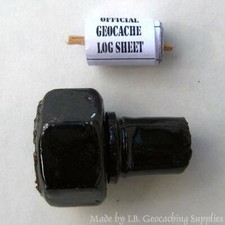 Black Magnetic Fake Bolt End Geocache Container