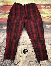 Vtg WOOLRICH Mackinaw Wool Hunting Pants Breech Sz 33 Buffalo Oxblood USA 1930s