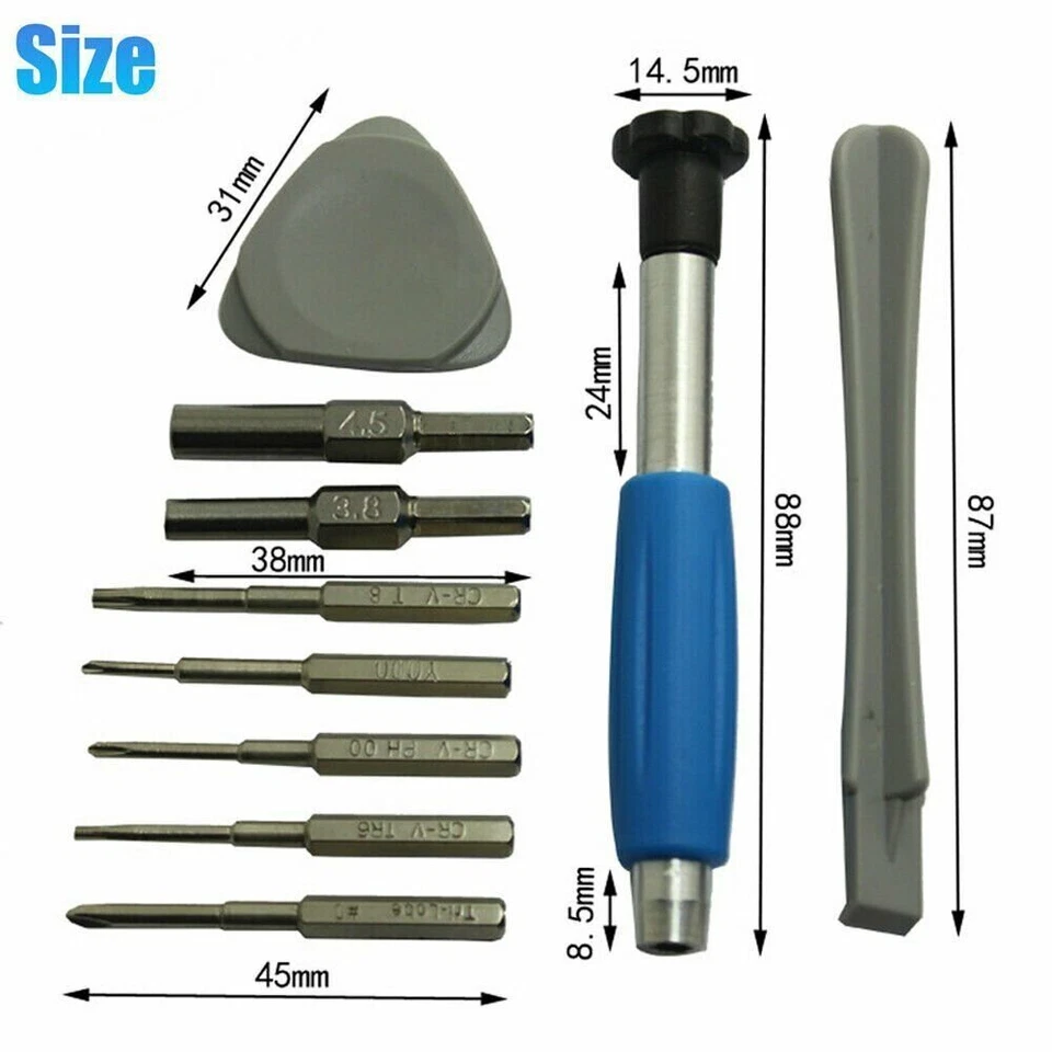 For Nintendo Switch SNES N64 NES Wii Triwing Screwdriver Repair Tool Kit 10 in 1 - Image 4 of 4