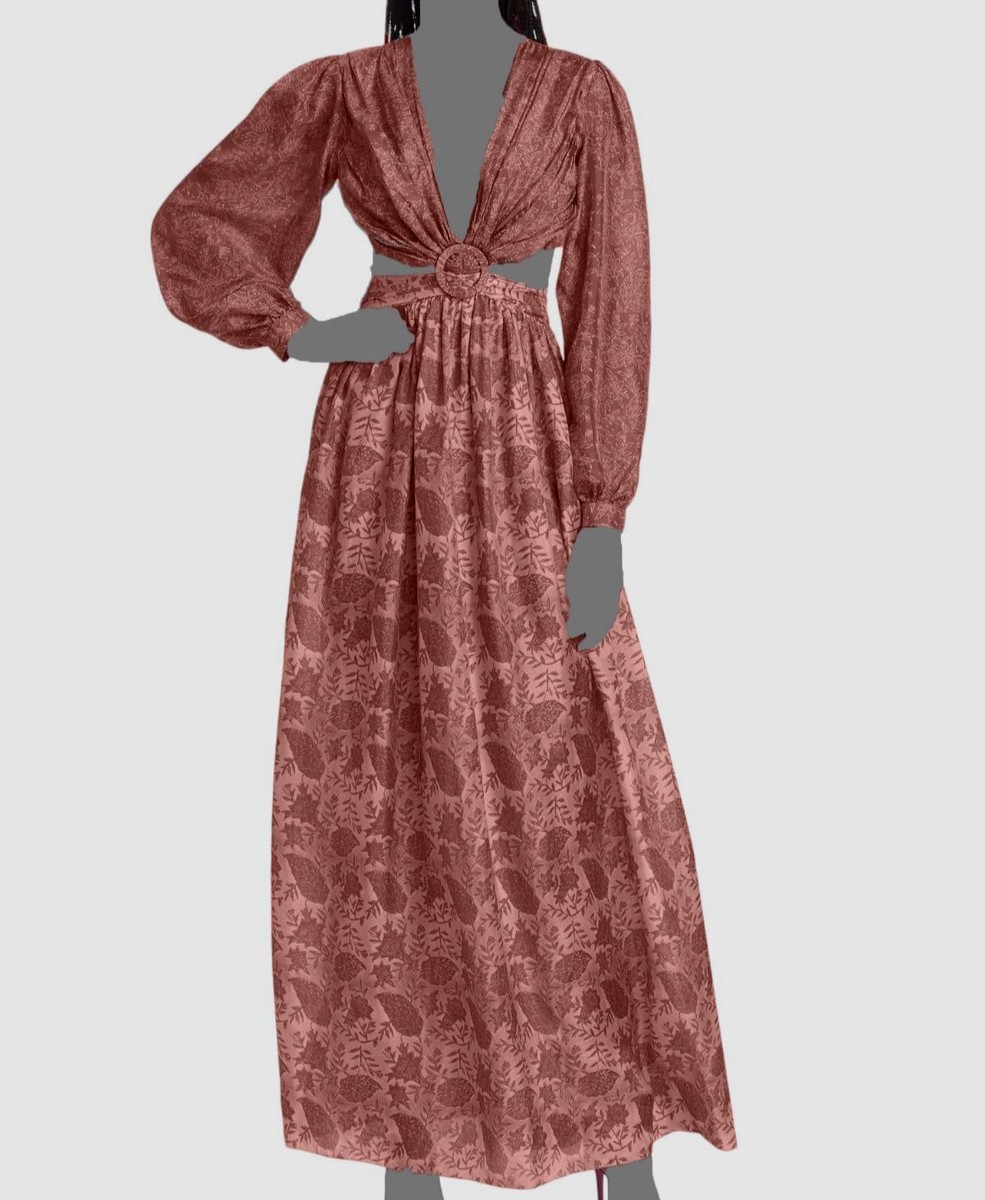hannah artwear rio silk dress NWT Hannah Artwear Rio Cutout Silk Maxi Dress. Size 3 (US 10-12)
