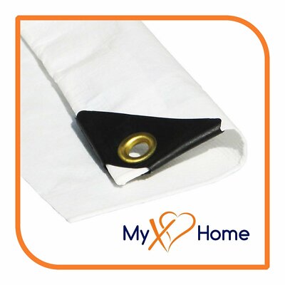 6 x 16 White Color 12 Mil Heavy Duty Tarp / Canopy
