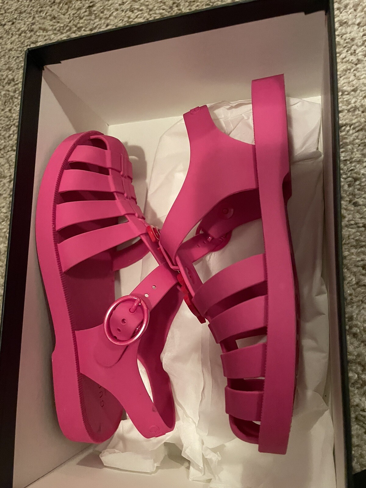 gucci pink shoes rubber