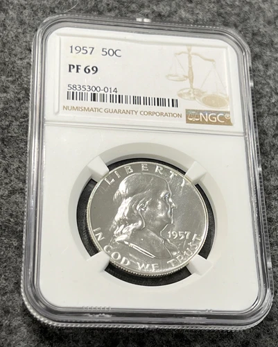 1957 Proof Franklin Half Dollar PF69 NGC Proof PR 69 