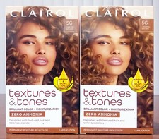 Lot of 2 Clairol Textures  Tones Hair Color, Moisture-Rich, 5G Caramel Brown