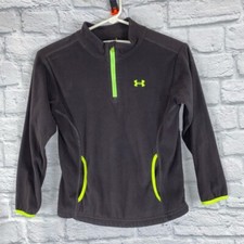 Under armour 1/4 zip Longsleeve fleece pullover w/front pockets grey sz 6 boys