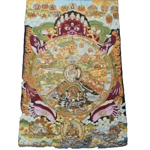 Katha Tibetana Lusso BIANCA XL In Seta Artificiale - Sciarpa Di Benven Con Motivi Tibetani E Testo
